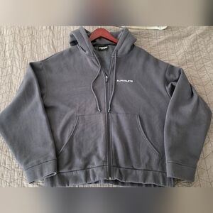 Alphalete Oversized Zip-Up Hoodie - M - Charcoal